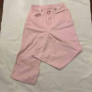 Light pink denim jeans wide leg